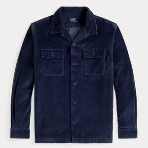 Polo Ralph Lauren Mens Classic Fit Corduroy Camp Shirt Large Boston Navy
